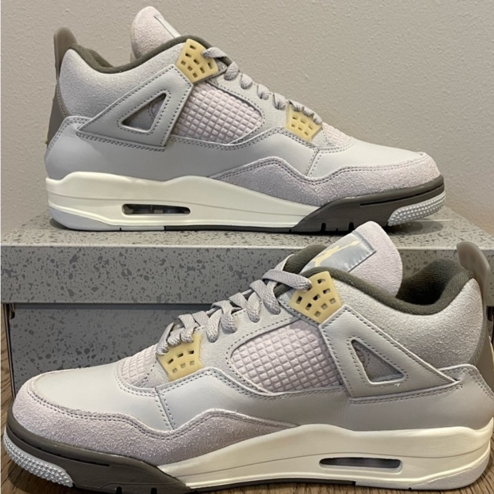 Jordan 4 Photonz Gray and Cream Sneakers Brand (worn slightly) - Picture 2 of 9